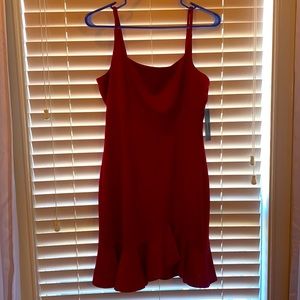 Size M; Deep Red/burgundy; short semi formal; cocktail style